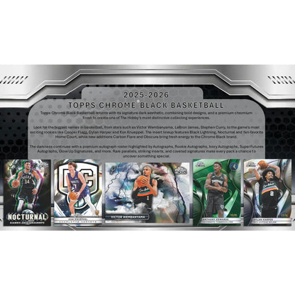 2025/26 Topps Chrome Black Basketball Hobby Box (Presell)
