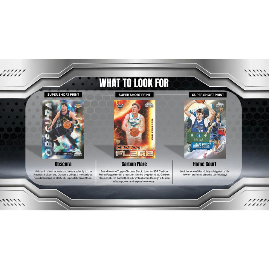 2025/26 Topps Chrome Black Basketball Hobby Box (Presell)