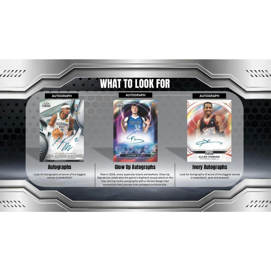 2025/26 Topps Chrome Black Basketball Hobby Box (Presell)