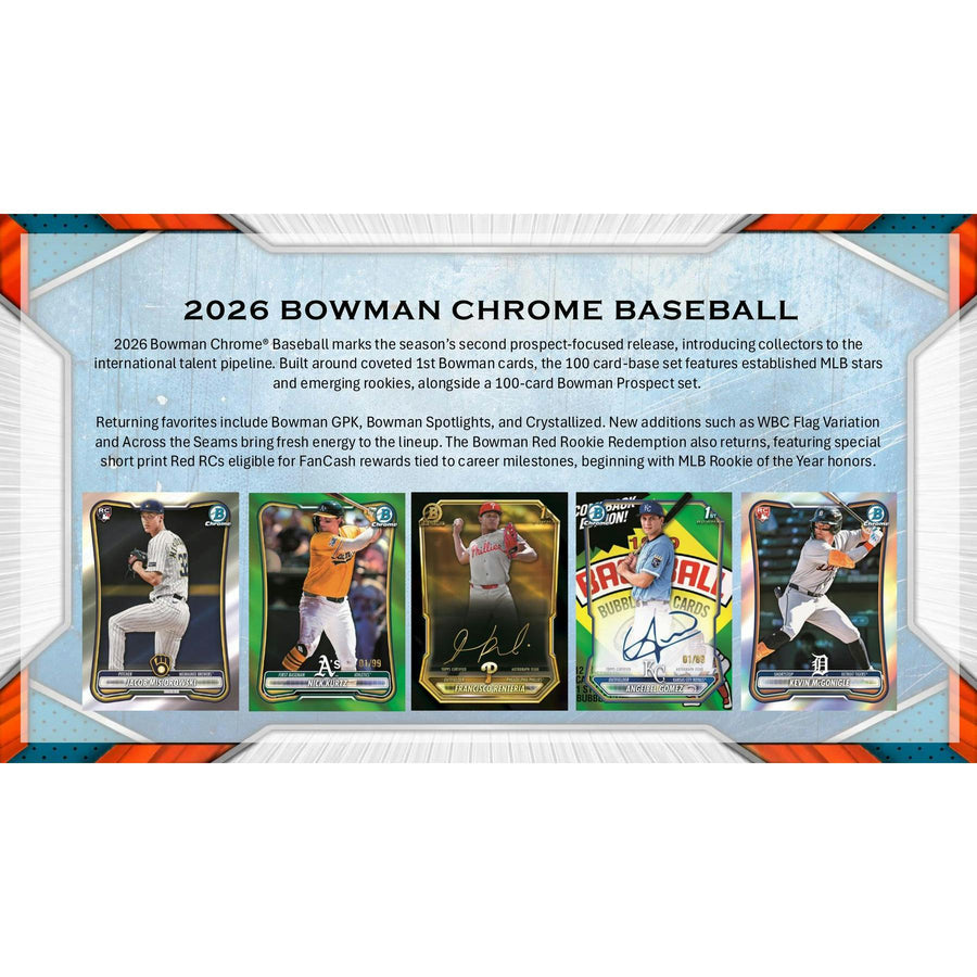 2026 Bowman Chrome Baseball Mega 20-Box Case (Presell)