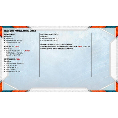 2026 Bowman Chrome Baseball Mega 20-Box Case (Presell)