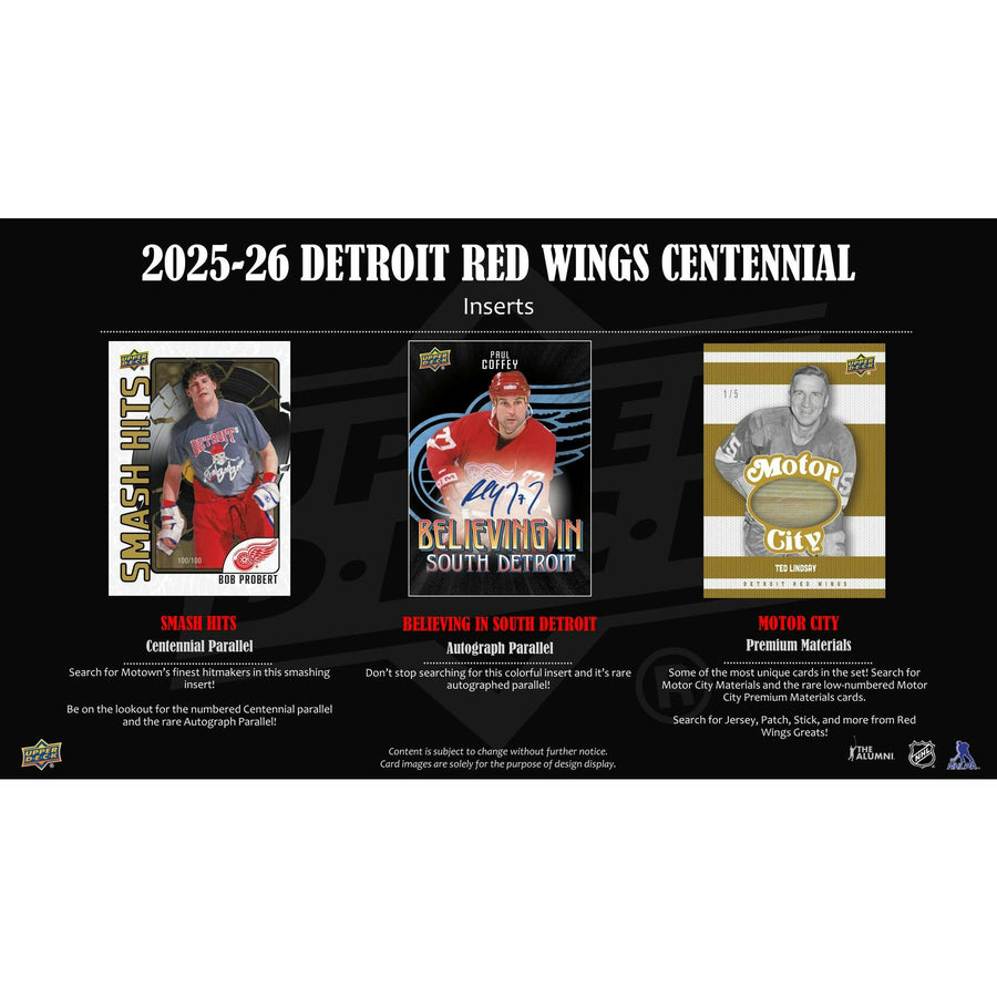2025/26 Upper Deck Detroit Red Wings Centennial Hockey Hobby 16-Box Case