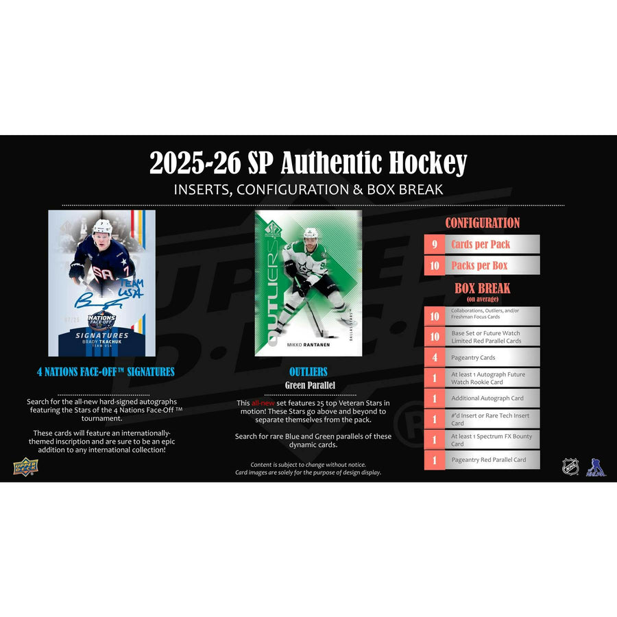 2025/26 Upper Deck SP Authentic Hockey Hobby 16-Box Case