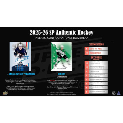 2025/26 Upper Deck SP Authentic Hockey Hobby 16-Box Case