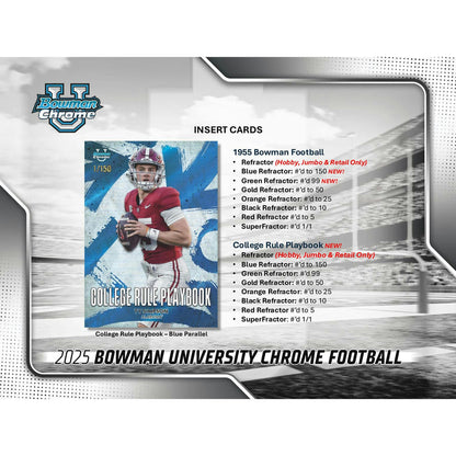 2025 Bowman University Chrome Football Mega 20-Box Case