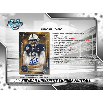 2025 Bowman University Chrome Football Mega 20-Box Case