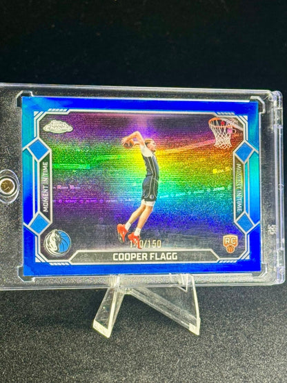 Cooper Flagg 2025-26 Topps Chrome Update Moment in Time Blue Refractor RC