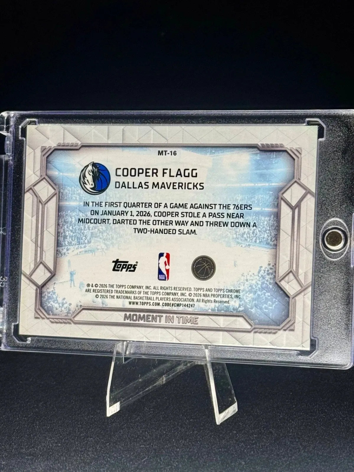 Cooper Flagg 2025-26 Topps Chrome Update Moment in Time Blue Refractor RC