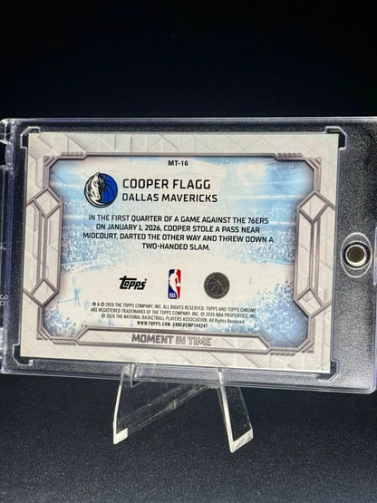 Cooper Flagg 2025-26 Topps Chrome Update Moment in Time Blue Refractor RC