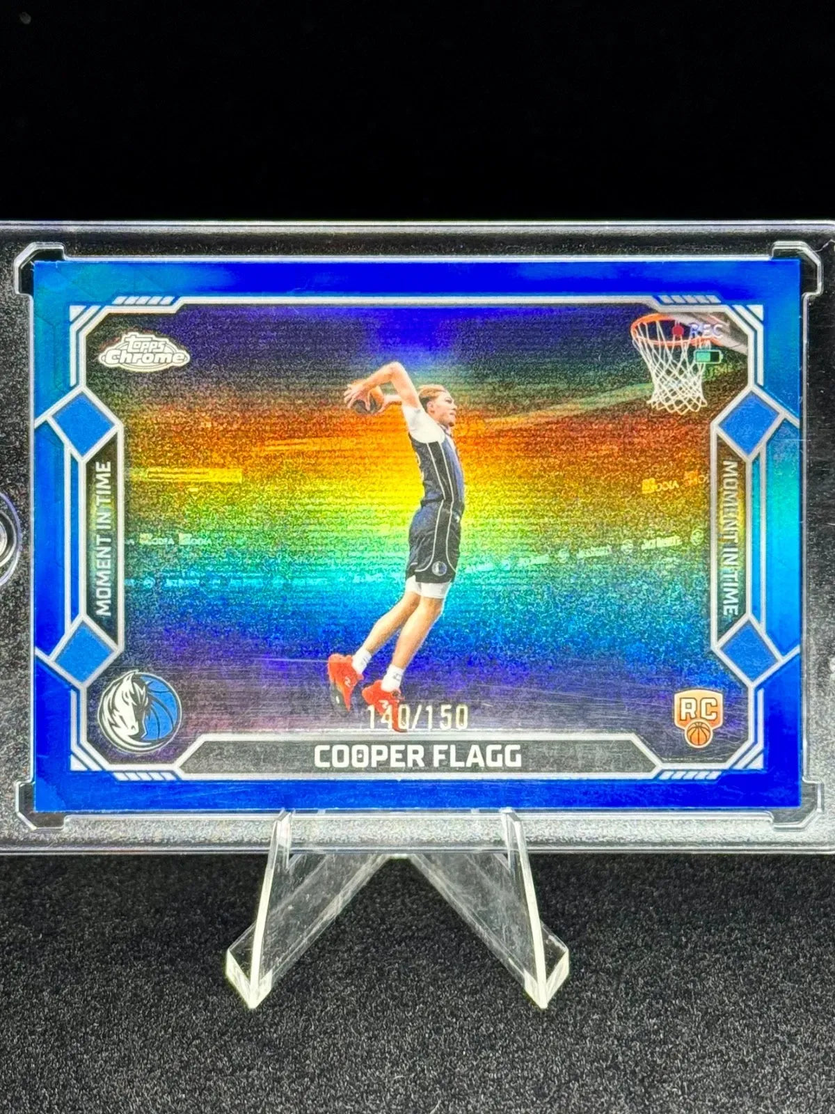 Cooper Flagg 2025-26 Topps Chrome Update Moment in Time Blue Refractor RC