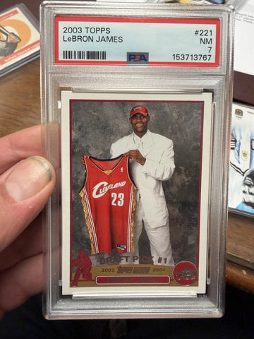 2003 Topps #221 LeBron James Rookie Card PSA 7 NM – Iconic King James RC