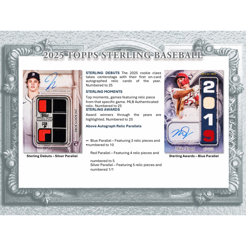 2025 Topps Sterling Baseball Hobby 4 Box Case