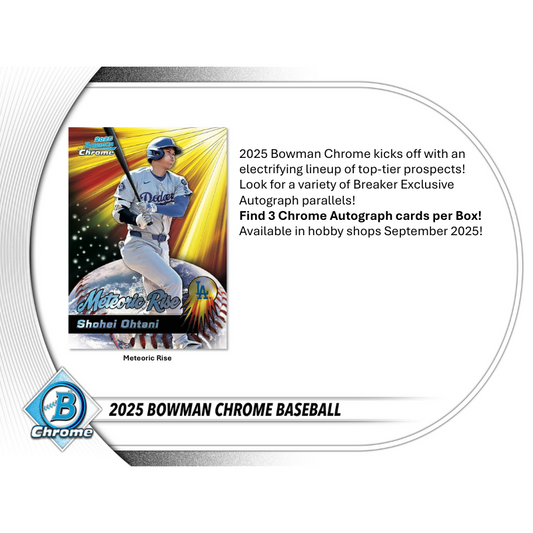 2025 Bowman Chrome Baseball Breaker's Delight 6 Box Case