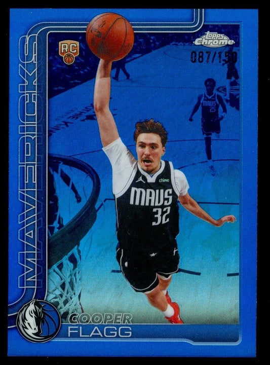 2025-26 Topps Chrome Update Cooper Flagg RC Blue Refractor – Centered