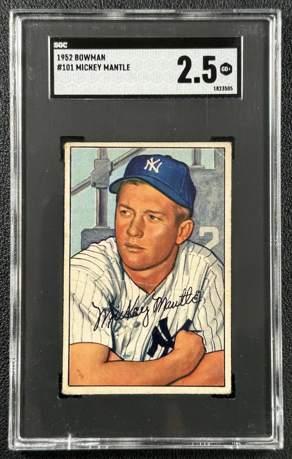 1952 Bowman #101 Mickey Mantle Yankees Baseball Card SGC 2.5