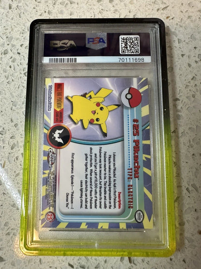 2000 Topps Chrome Pokémon TV #25 Pikachu PSA 10 Gem Mint Rare Holo Card