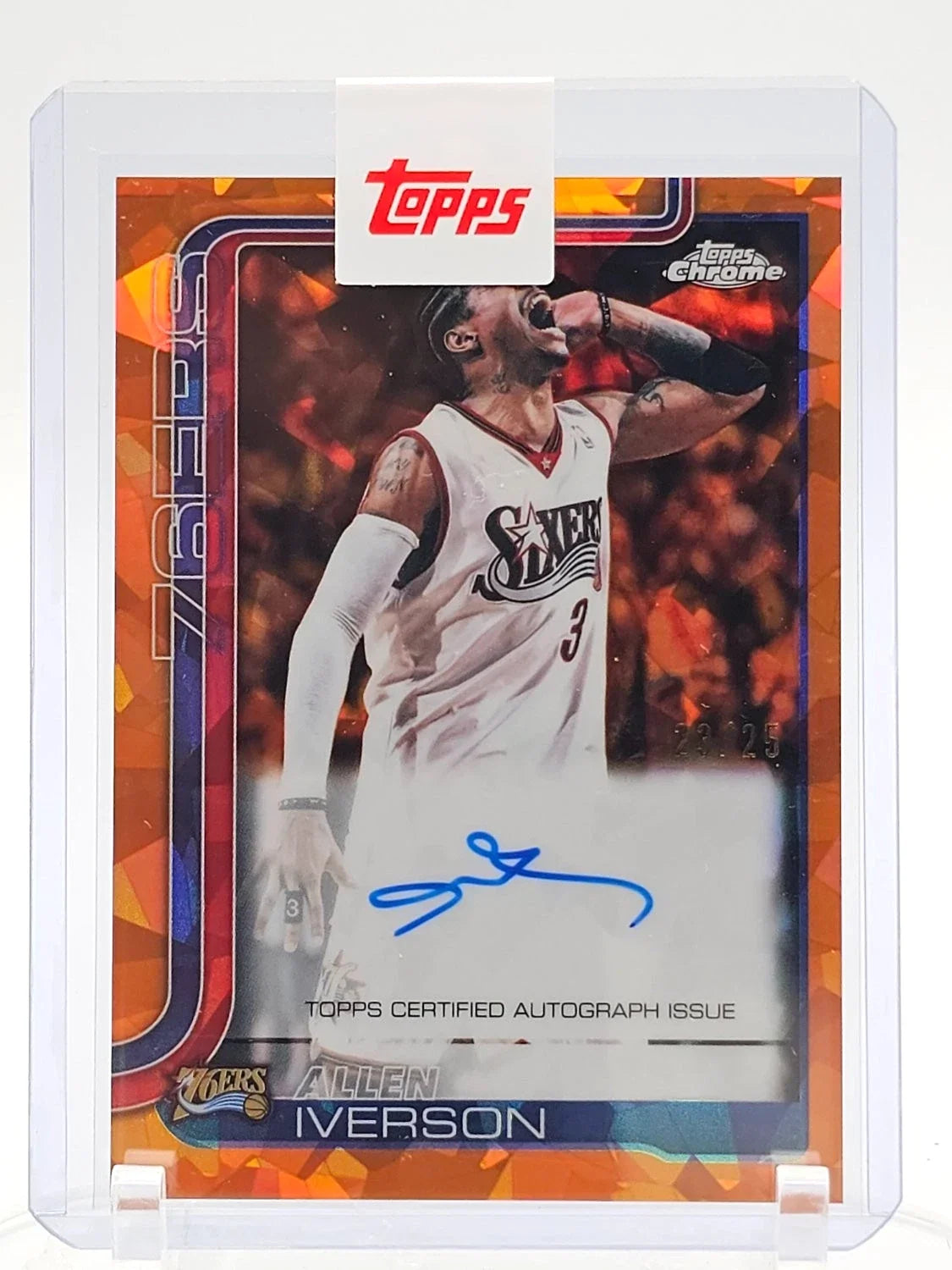 Betterworld - Allen Iverson 2025-26 Topps Chrome Update Orange Sapphire Autograph /25