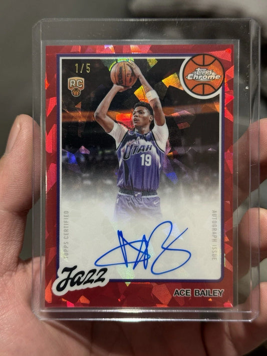 Ace Bailey Topps Chrome Update Sapphire Red Auto 1/5