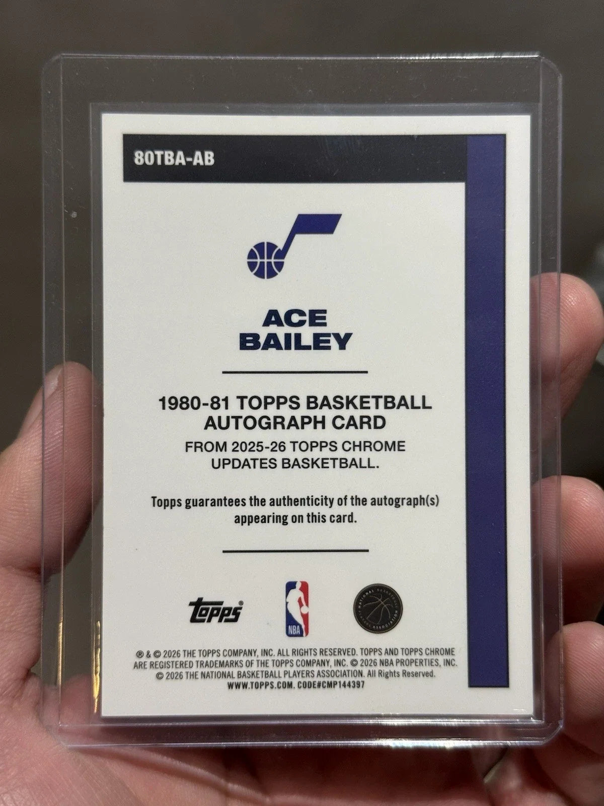 Ace Bailey Topps Chrome Update Sapphire Red Auto 1/5