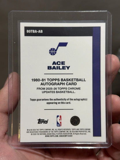Ace Bailey Topps Chrome Update Sapphire Red Auto 1/5