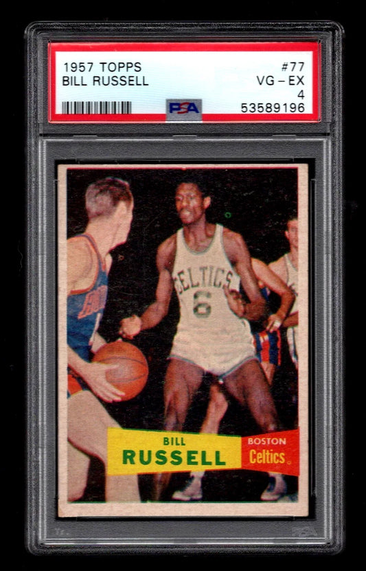 1957 Topps #77 Bill Russell Rookie Card PSA 4 – Boston Celtics NBA Hall of Fame RC
