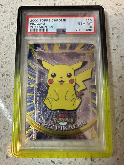 2000 Topps Chrome Pokémon TV #25 Pikachu PSA 10 Gem Mint Rare Holo Card