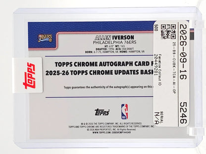 Betterworld - Allen Iverson 2025-26 Topps Chrome Update Orange Sapphire Autograph /25