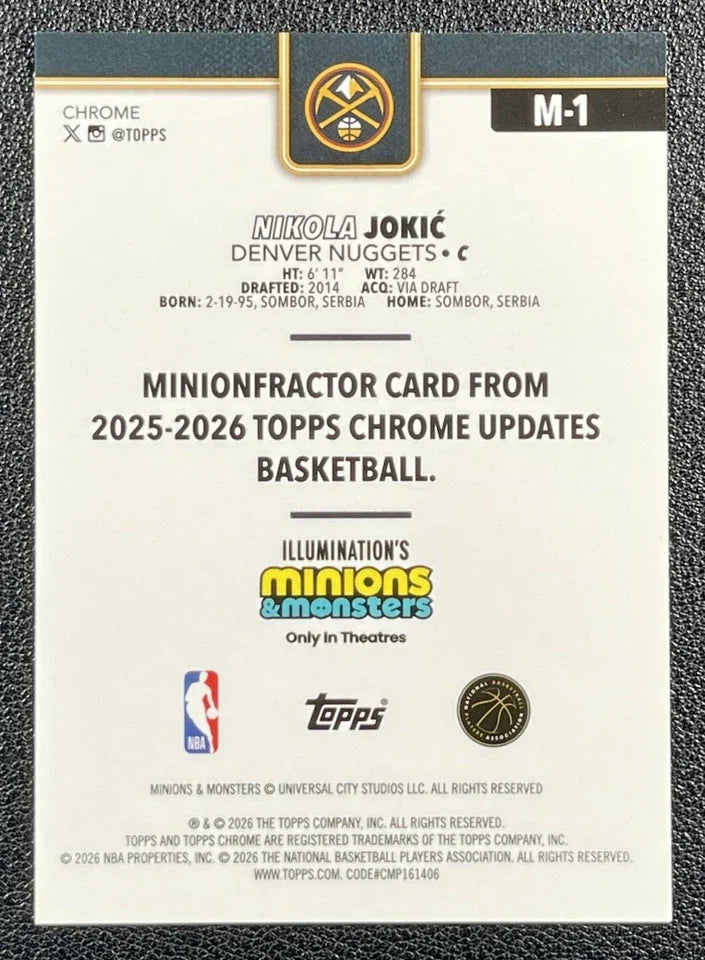 Betterworld - Nikola Jokic 2025-26 Topps Chrome Update Minionfractor SSP #M-1