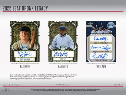Leaf Bronx Legacy Baseball 2025 Hobby Box