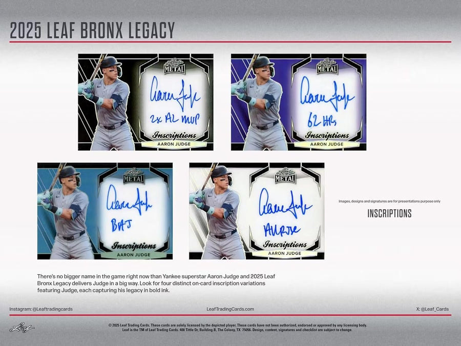 Leaf Bronx Legacy Baseball 2025 Hobby Box